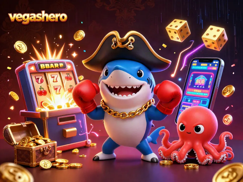 Engage in thrilling wins at vegashero Casino with dynamic 3D gaming visuals and cartoon characters.