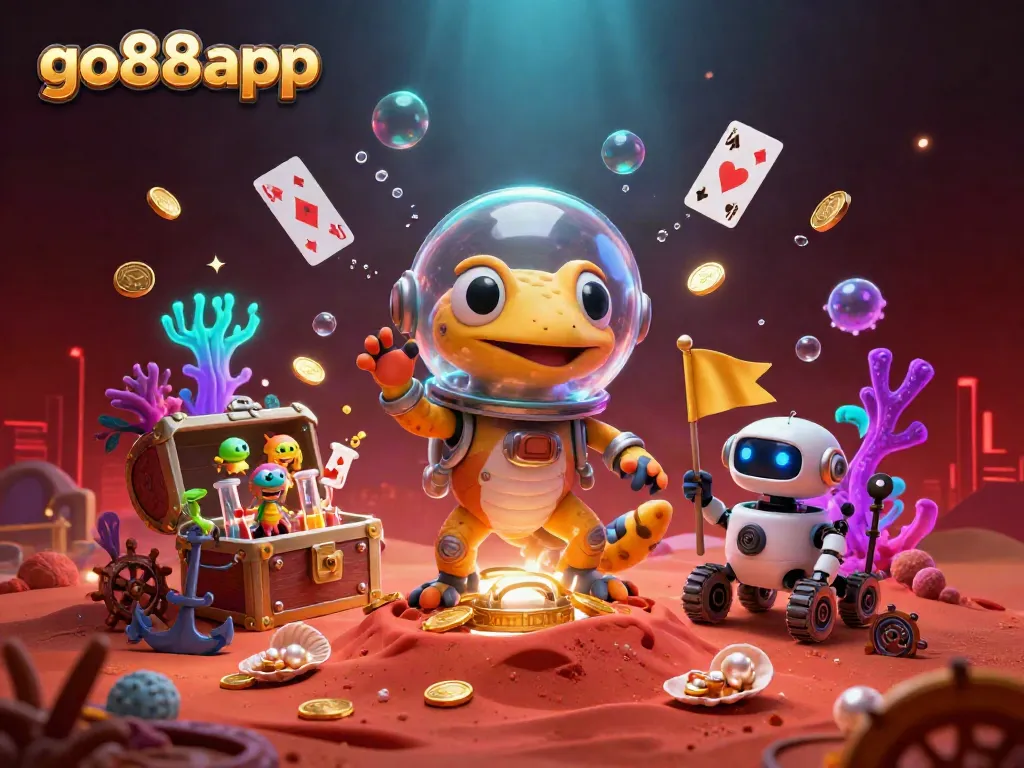 Join the Martian gecko exploring the go88app casino, winning big with exciting games!