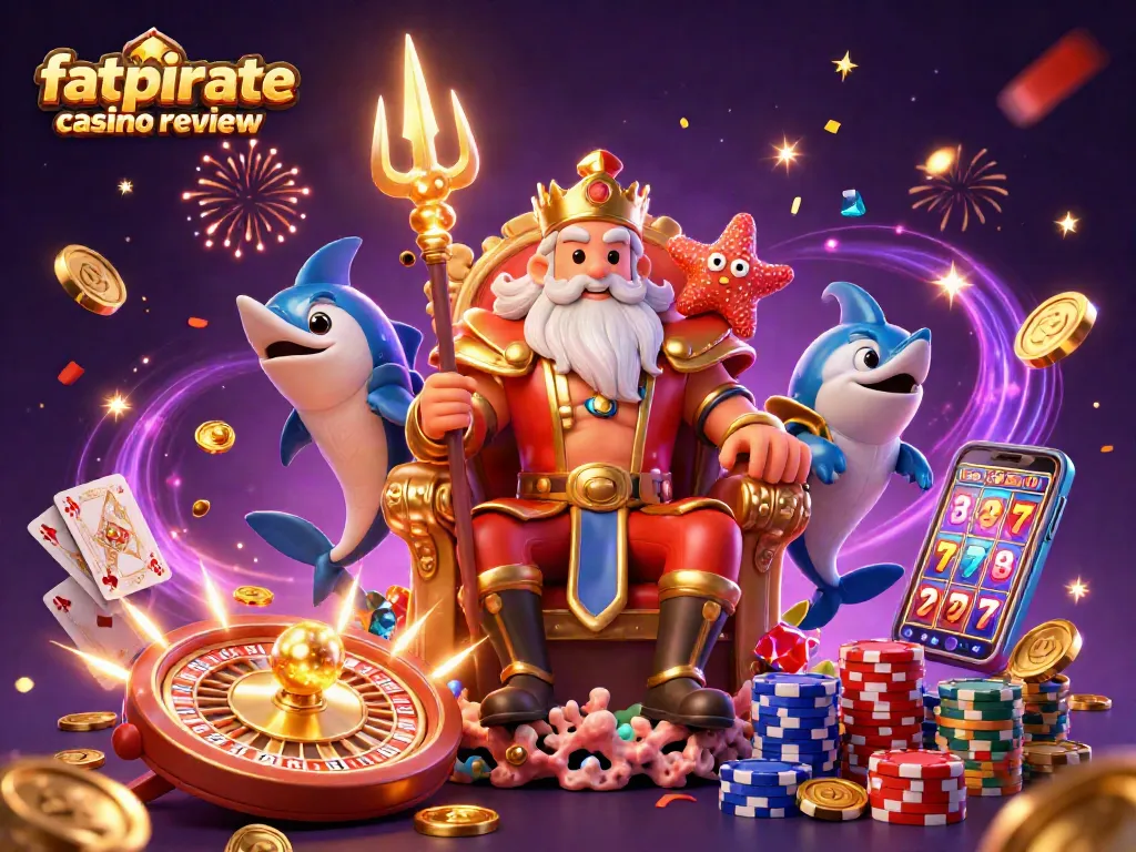 Experience the thrill of gaming in this fatpirate casino review featuring Neptune and treasures.