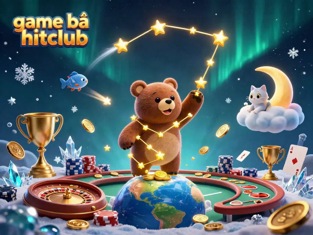 Engage in game bài hitclub with vibrant 3D casino-themed illustration featuring interactive elements.